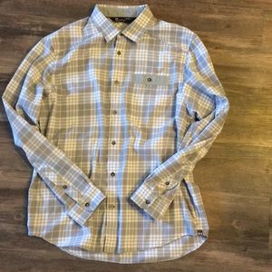 Under armor light weight gray button up